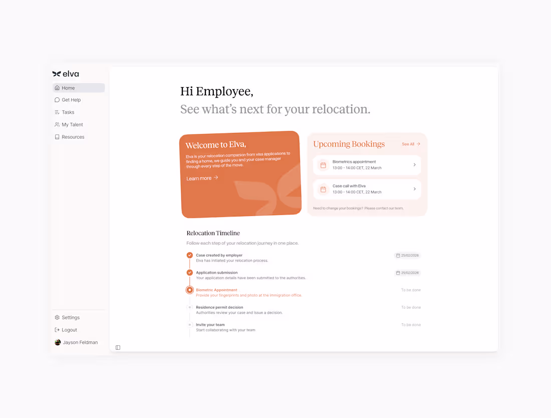 Cover image for Elva - Employee Relocation Platform