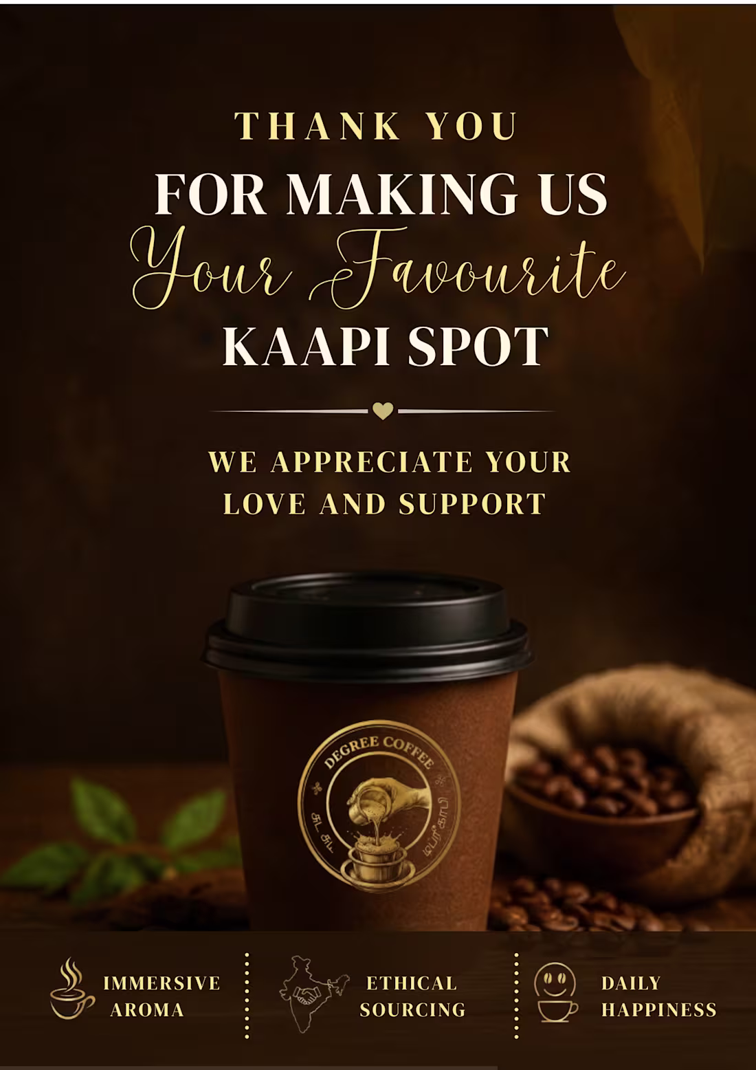 Cover image for South Indian Degree Coffee - Customer Appreciation Design