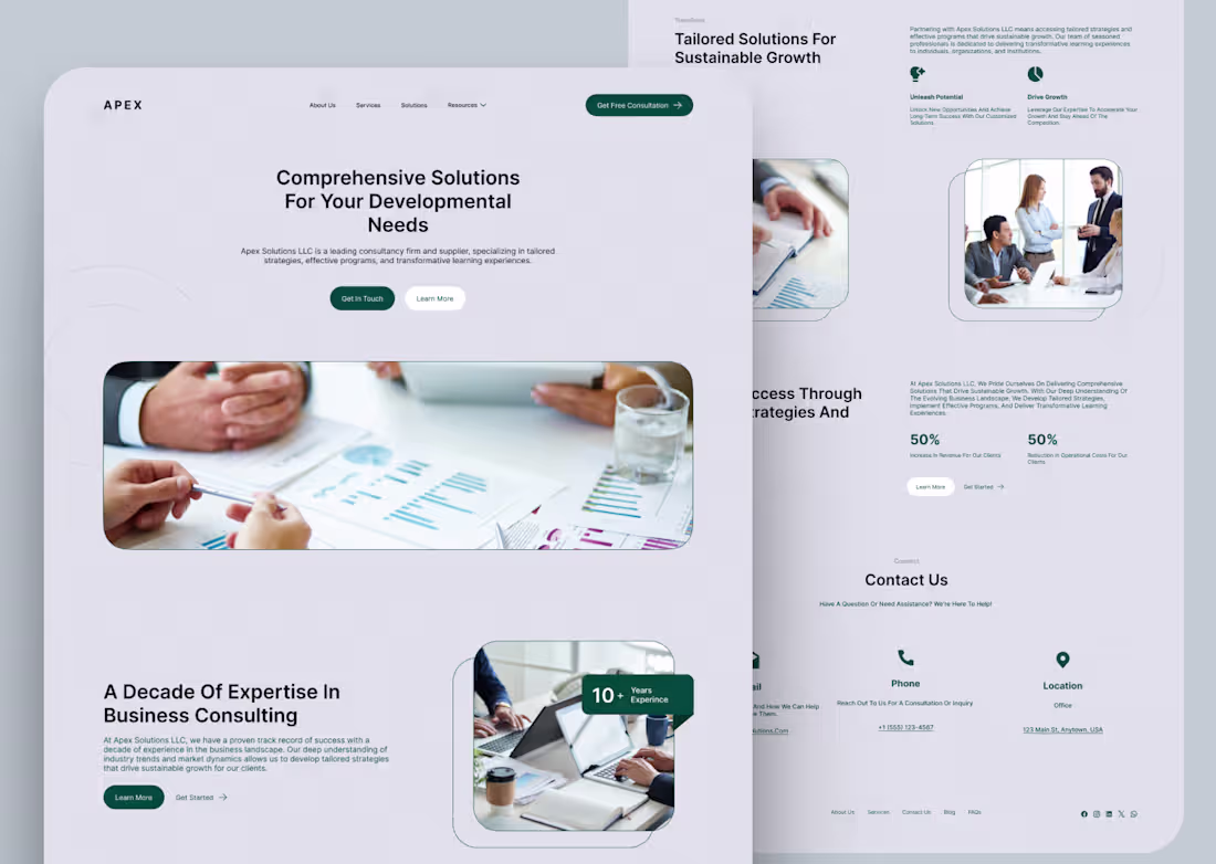 Cover image for Clean Modern Website Redesign for Consulting Firm