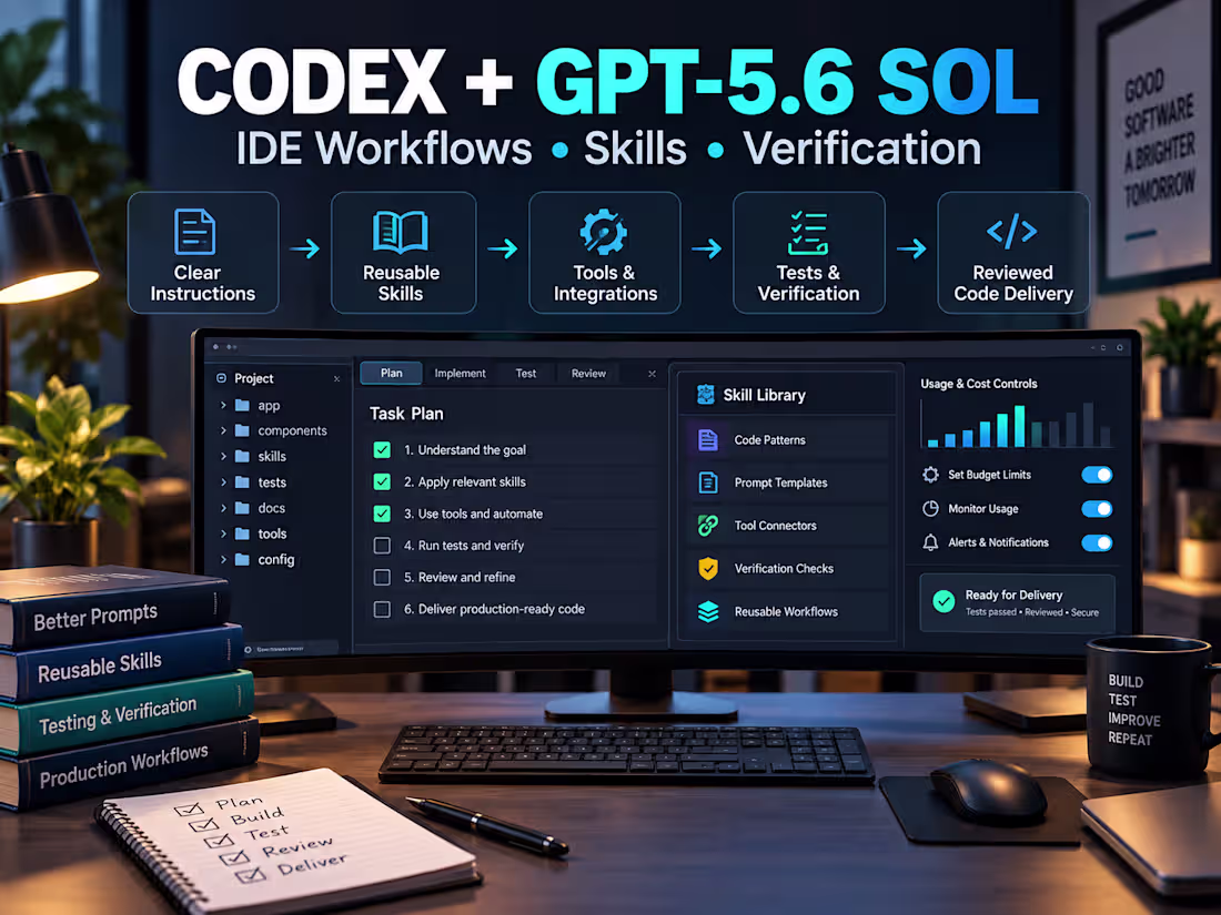 Cover image for Codex and GPT-5.6 Sol IDE Workflows with Reusable Skills