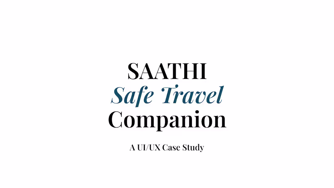 Cover image for SAATHI - Travel Safety Companion