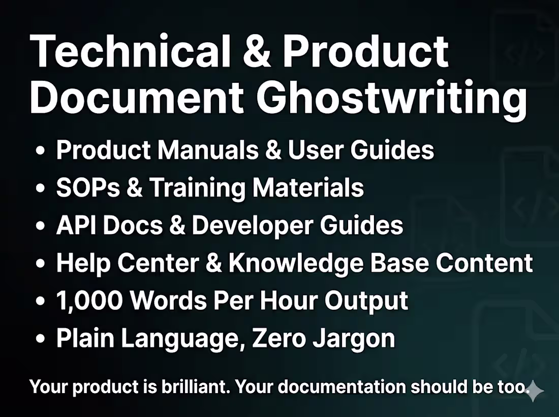 Cover image for Technical & Product Document Ghostwriting