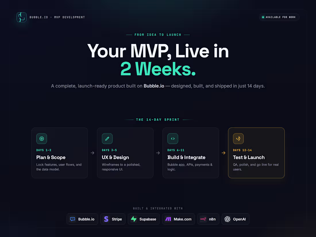 Cover image for 2-Week MVP Development & Launch