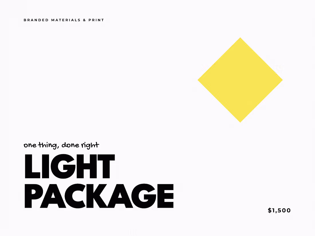 Cover image for Branded Materials + Print Services - Light Package