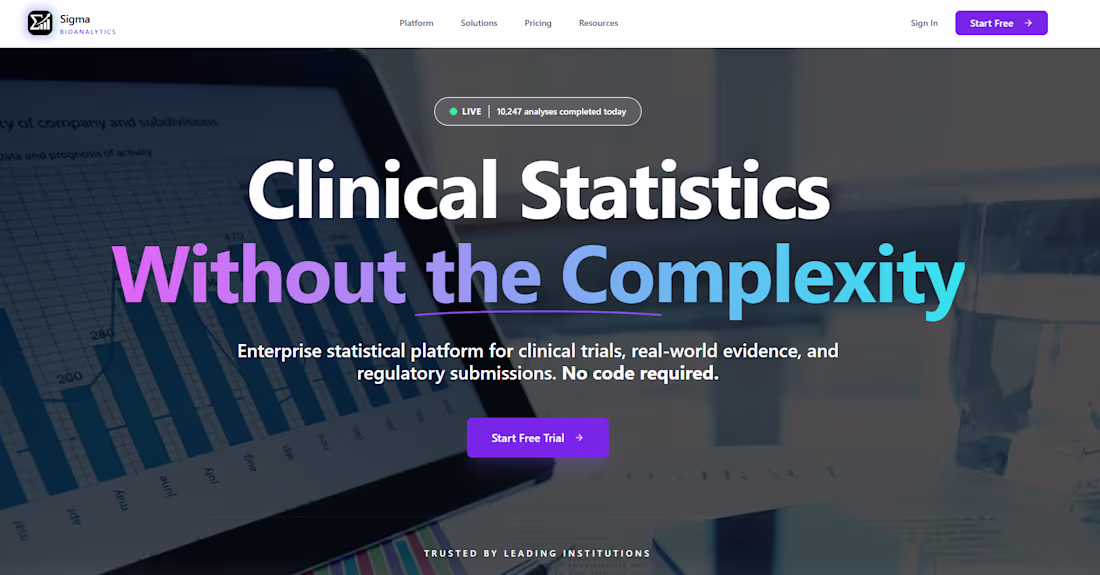 Cover image for No-code statistical platform for clinical