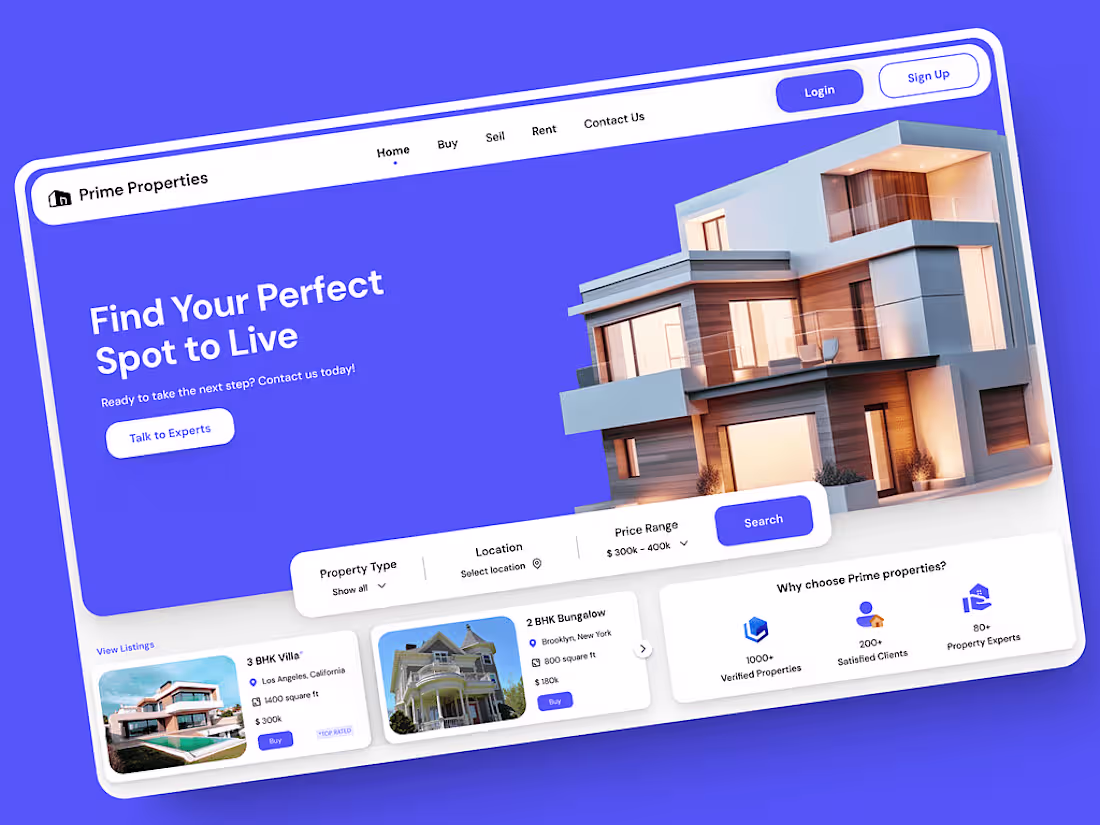 Cover image for Prime Properties Real Estate Website Design
