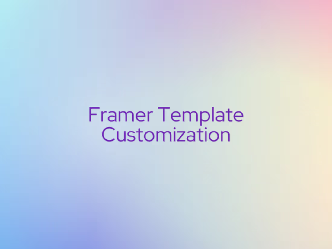 Cover image for Framer Template Customization