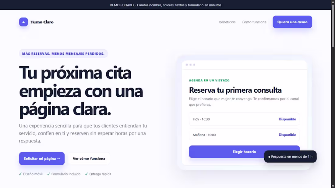 Cover image for Landing page responsive para reservas