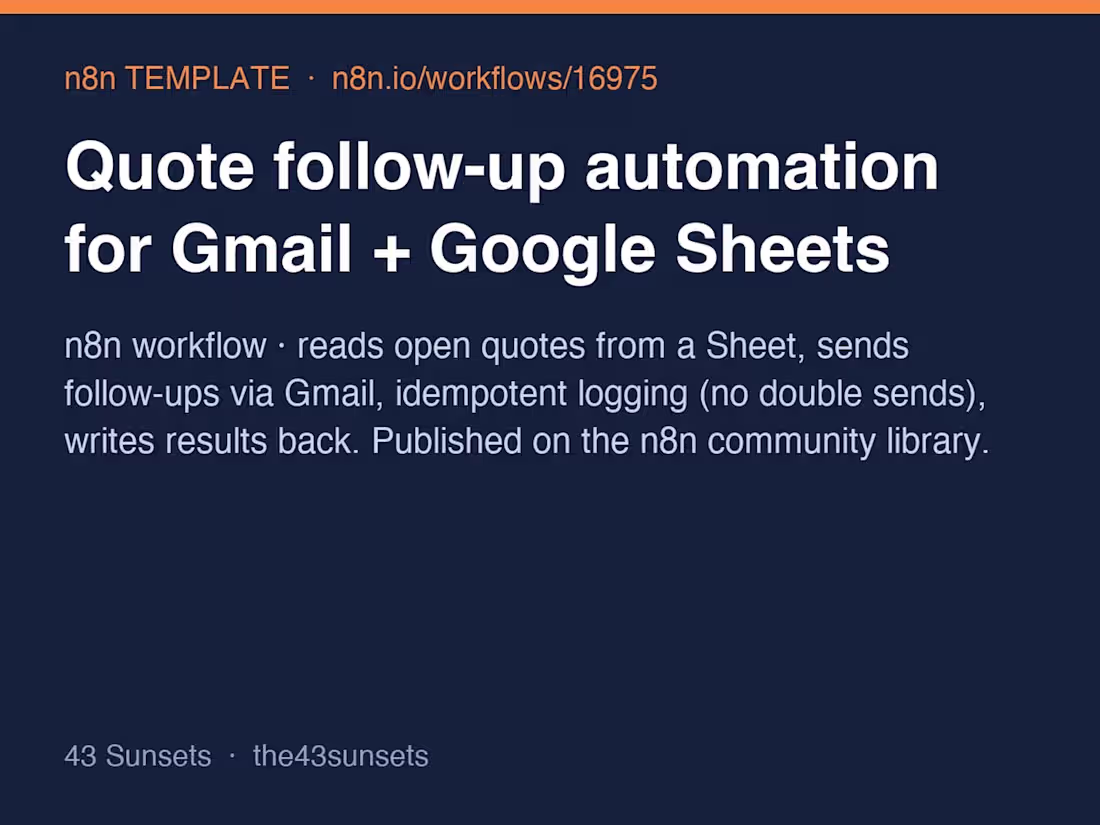 Cover image for Quote follow-up automation for Gmail
