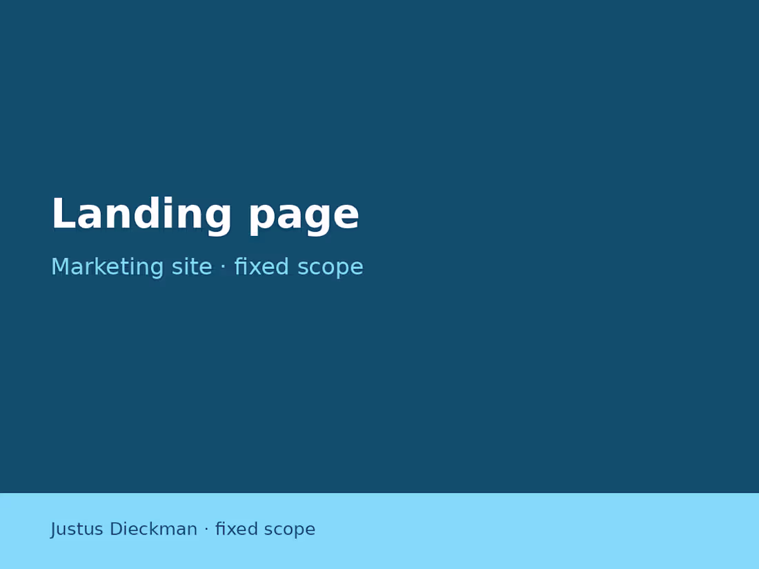 Cover image for One landing / marketing page (fixed scope)