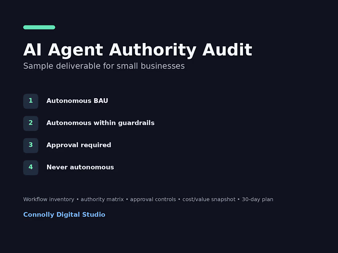 Cover image for AI Agent Authority Audit for Small Businesses