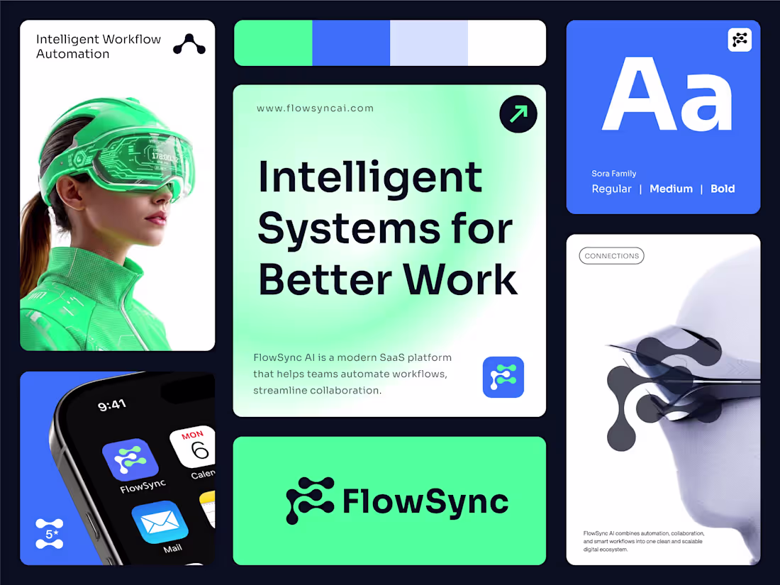 Cover image for FlowSync AI — SaaS Logo & Visual Identity