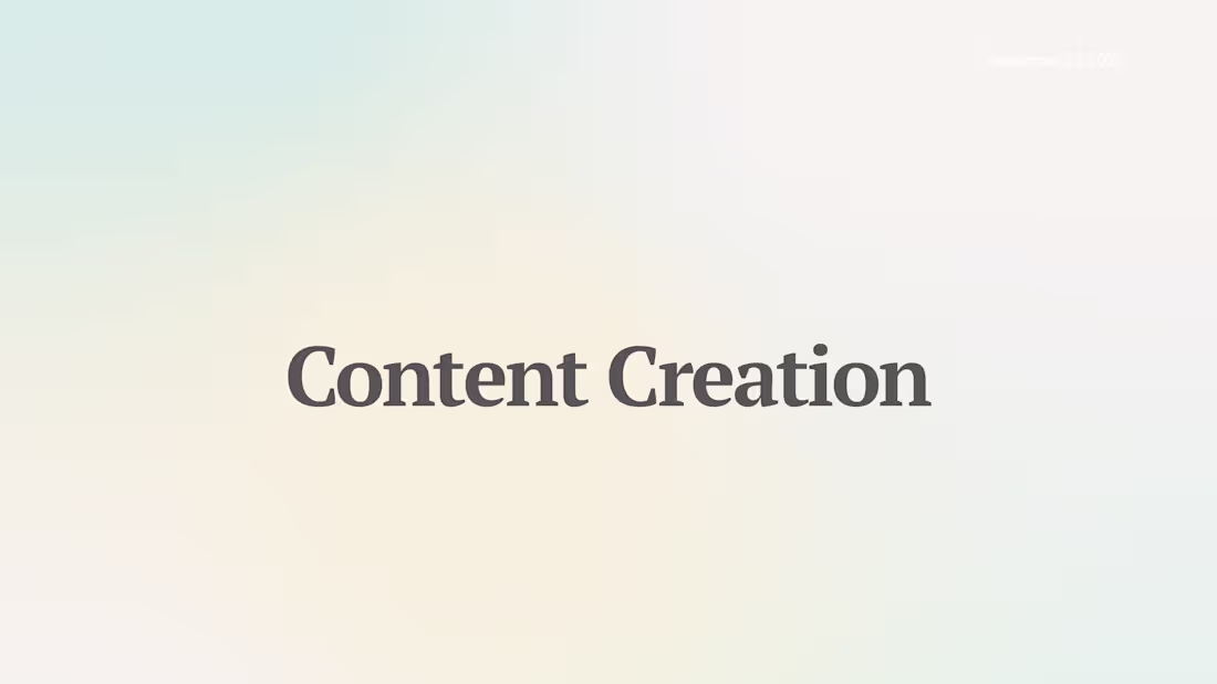 Cover image for  Content Creation