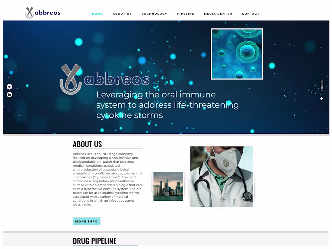 Cover image for Web site designed for Abbreos,
