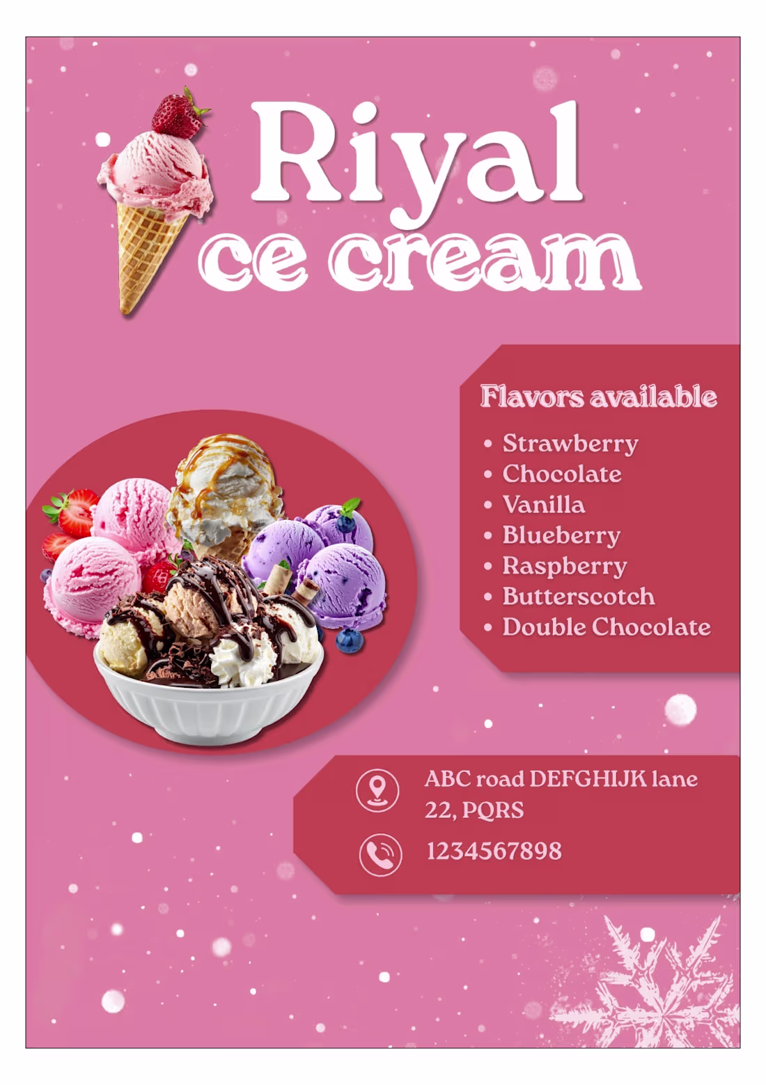 Cover image for Created this ad design for ice cream shop.
