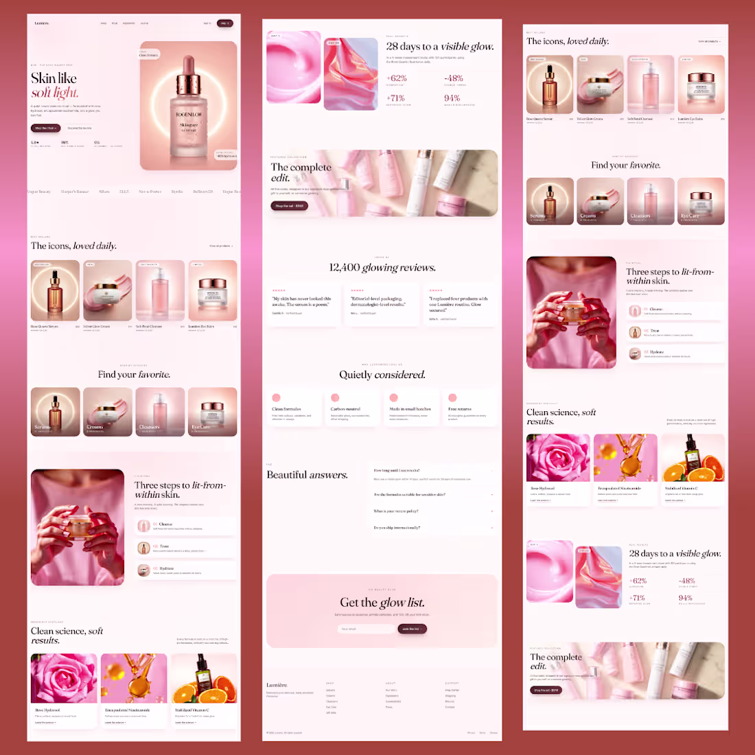 Cover image for A luxury skincare landing page