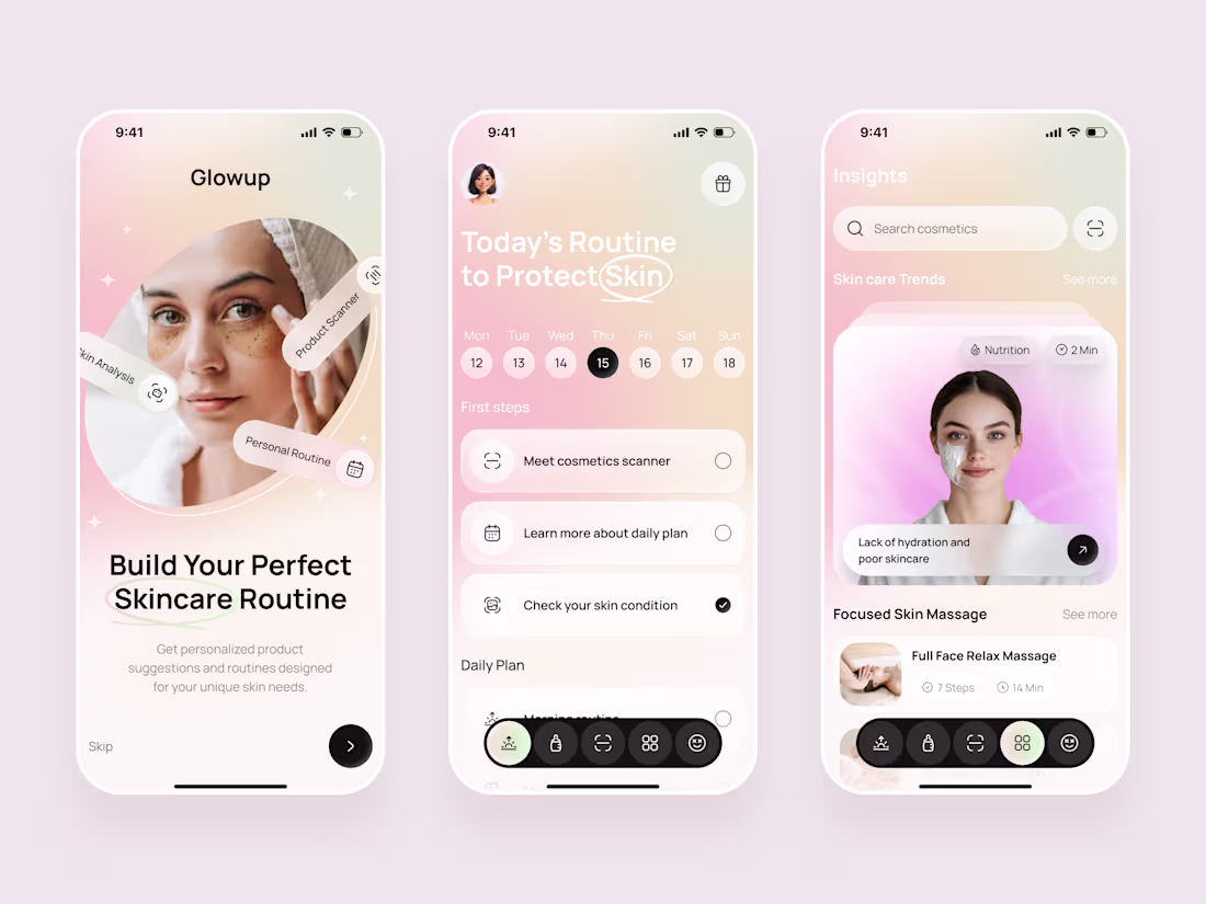 Cover image for Pastel Luxury Skincare Tracker App