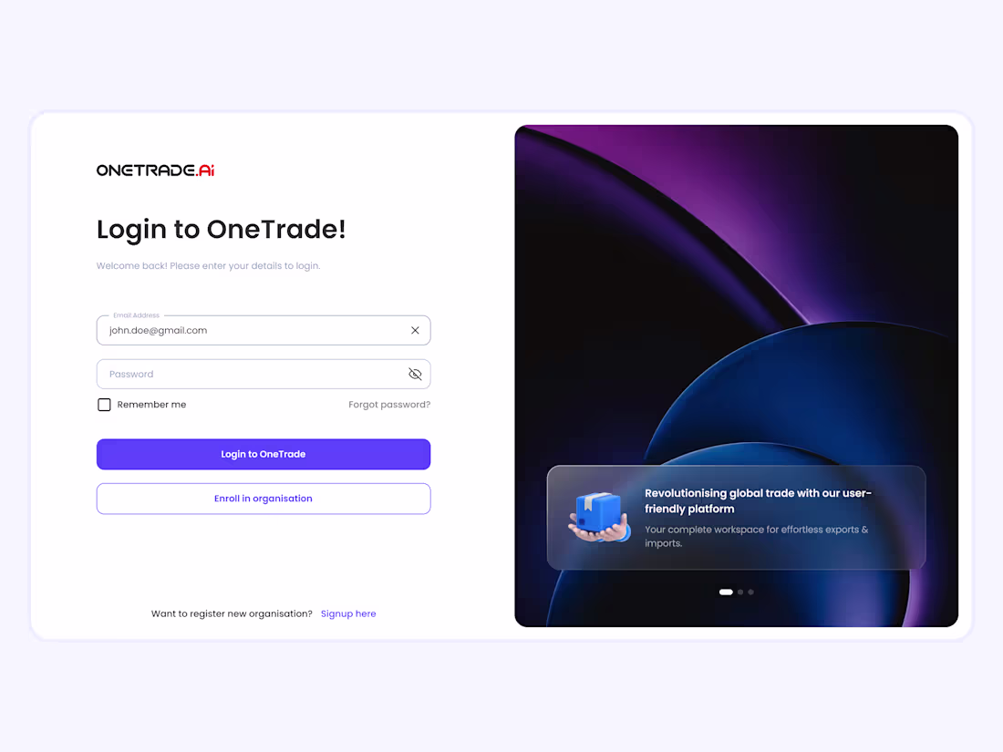 Cover image for 🚀 OneTrade.Ai (http://OneTrade.Ai) – Login Experience Desig...
