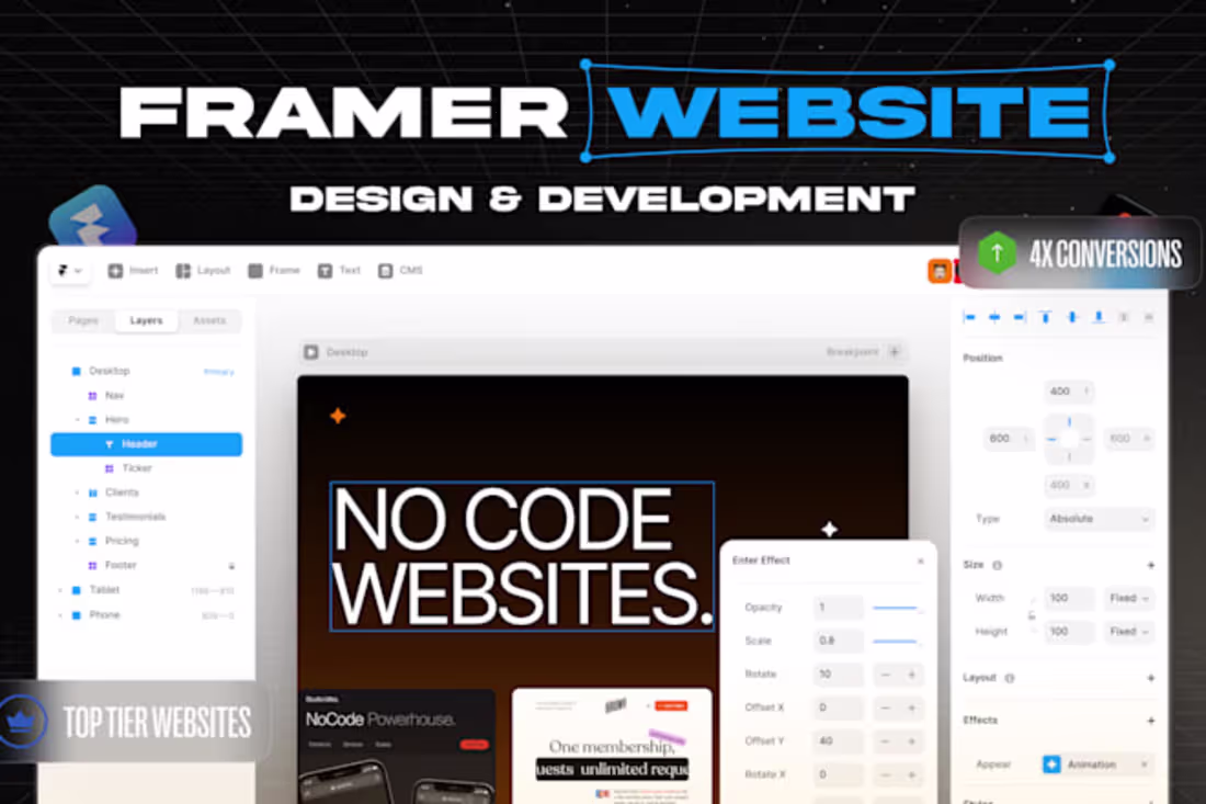 Cover image for Framer Landing Page Design & Development 