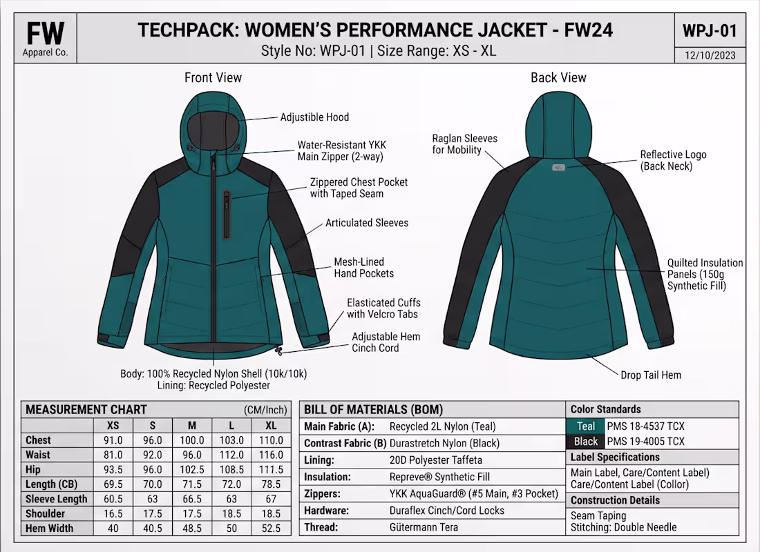 Cover image for Women's Performance Jacket – Description:
 A