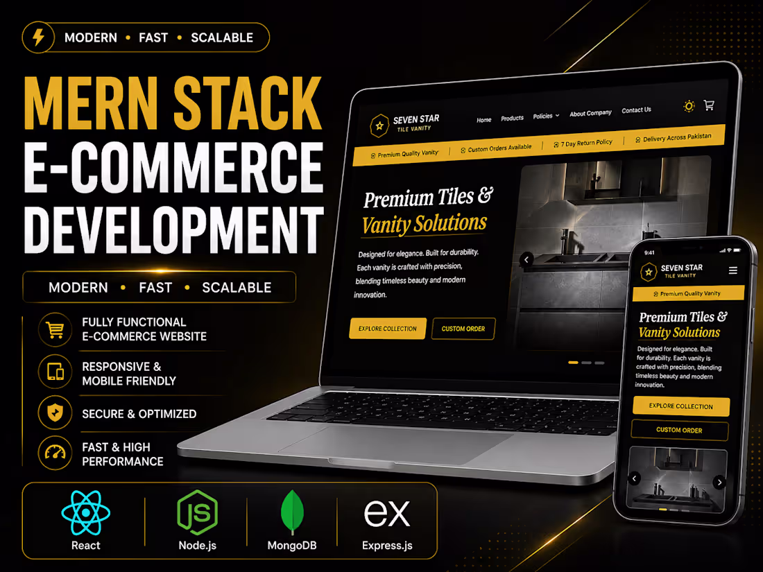 Cover image for Full-Stack Website Development (React & MERN)