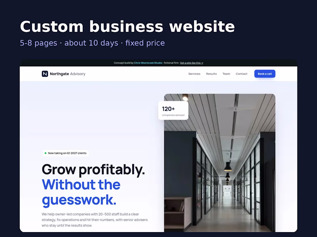 Cover image for Custom business website, 5-8 pages, fixed price