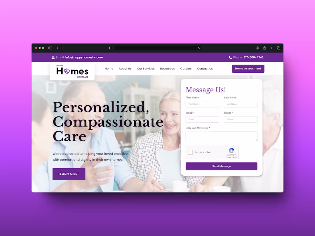 Cover image for Happy Homes HC | WordPress Website Design