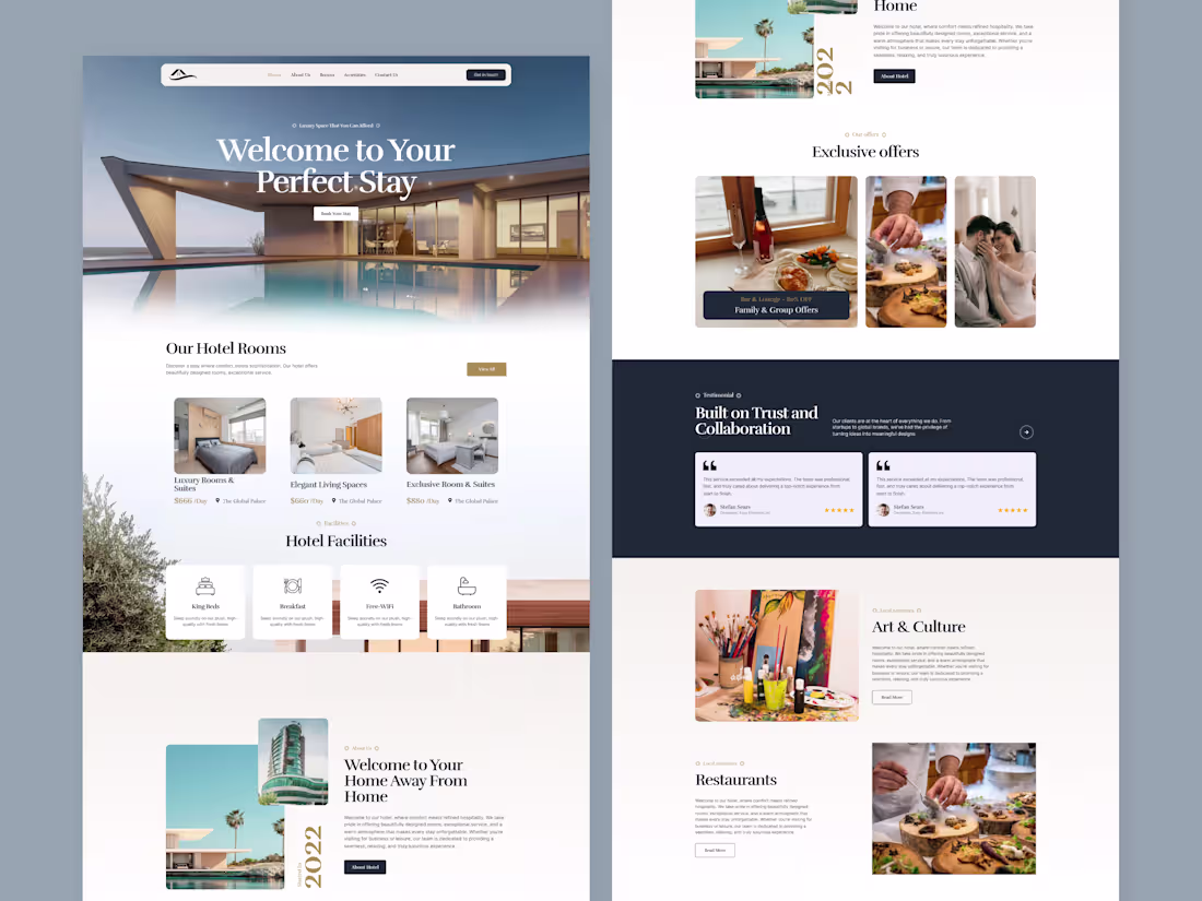 Cover image for Luxury Hotel Booking Website Design