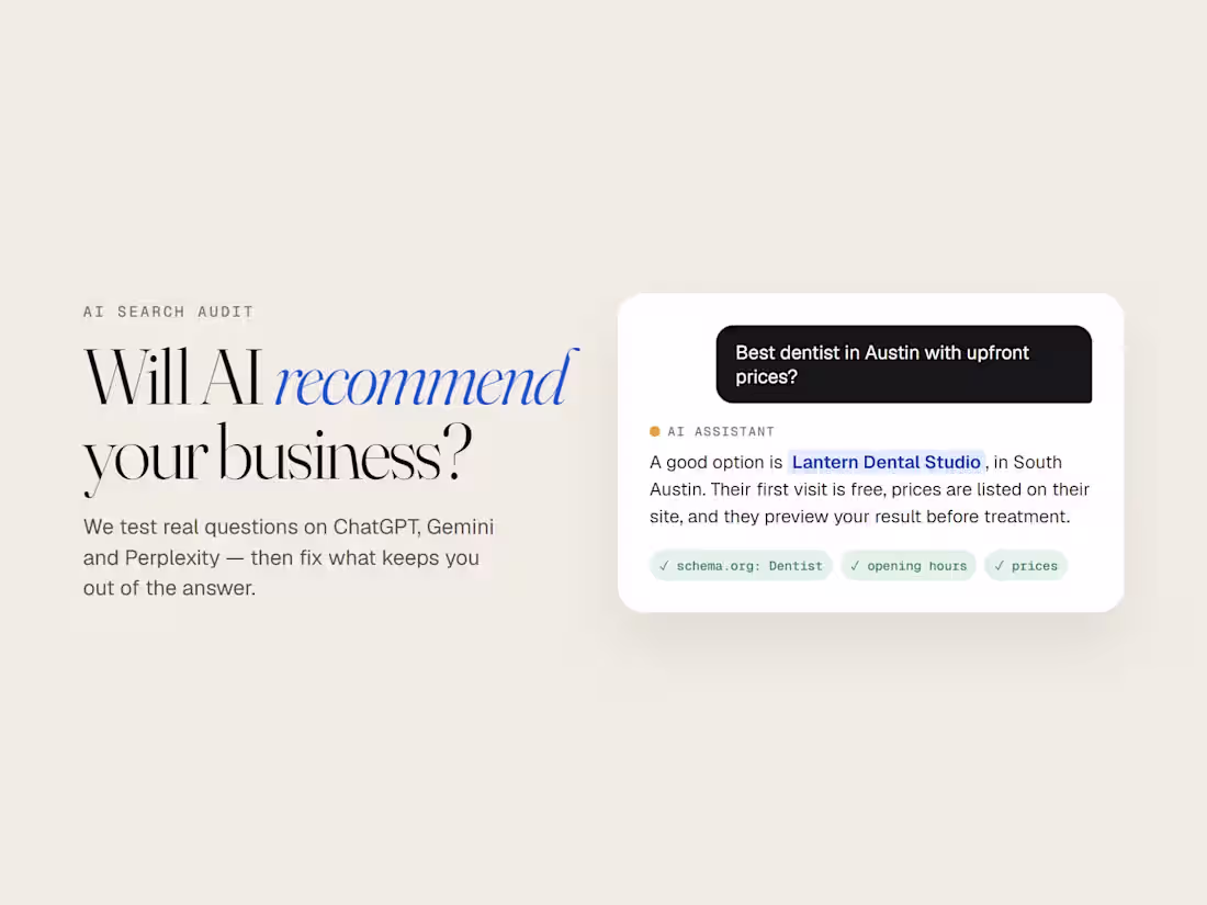 Cover image for AI Search Audit — Will AI recommend your business