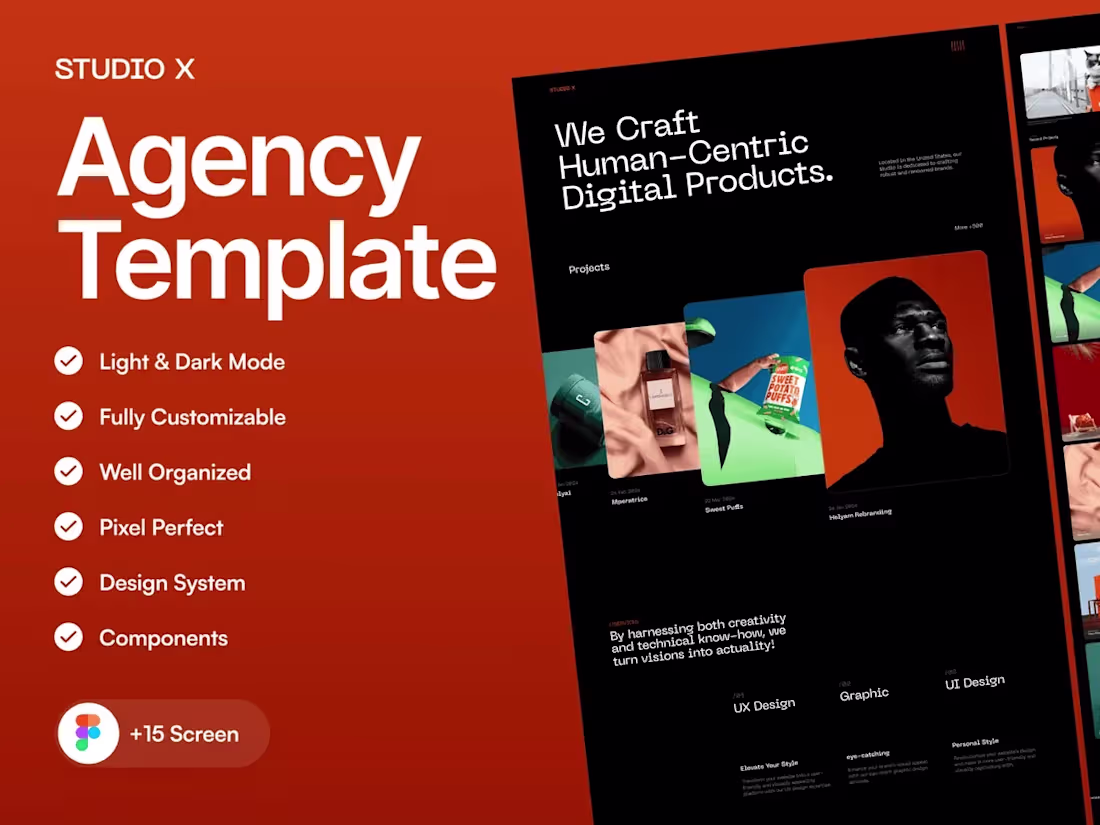 Cover image for Studio X: Creative Agency Website Template for Figma