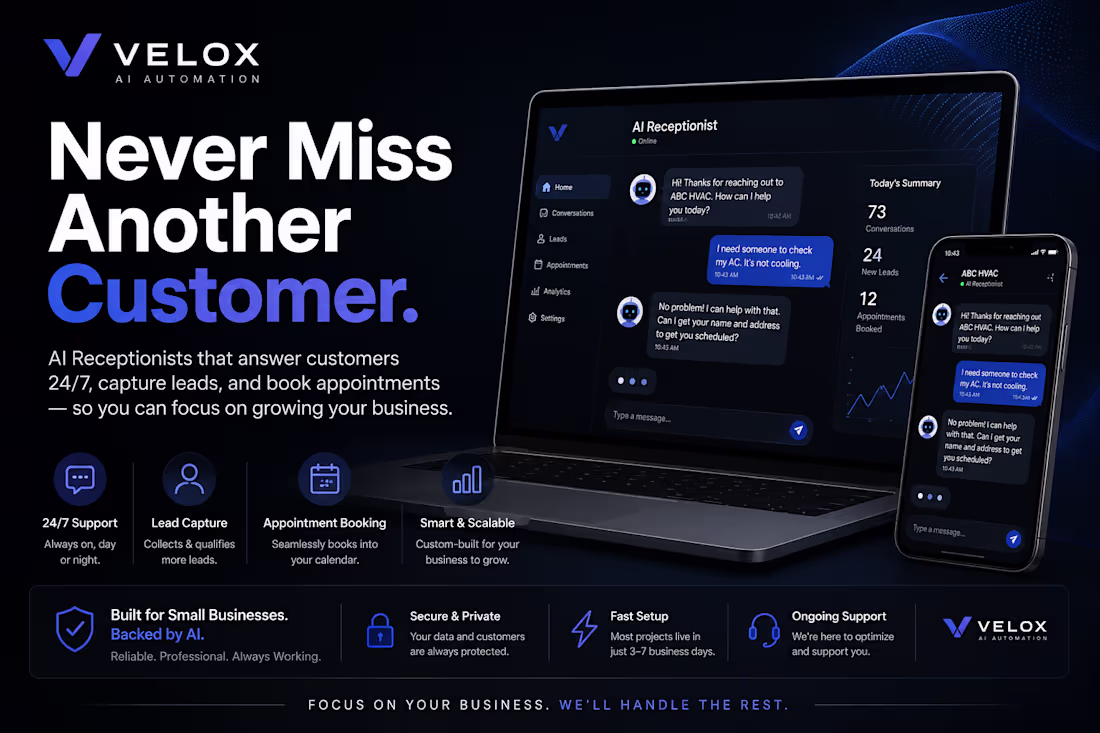 Cover image for Velonix AI Receptionist