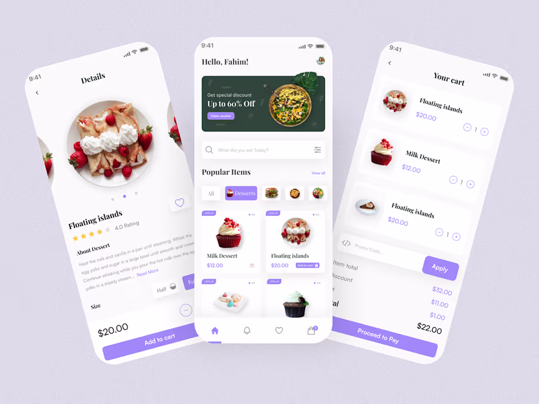 Cover image for Food Delivery app design on Behance