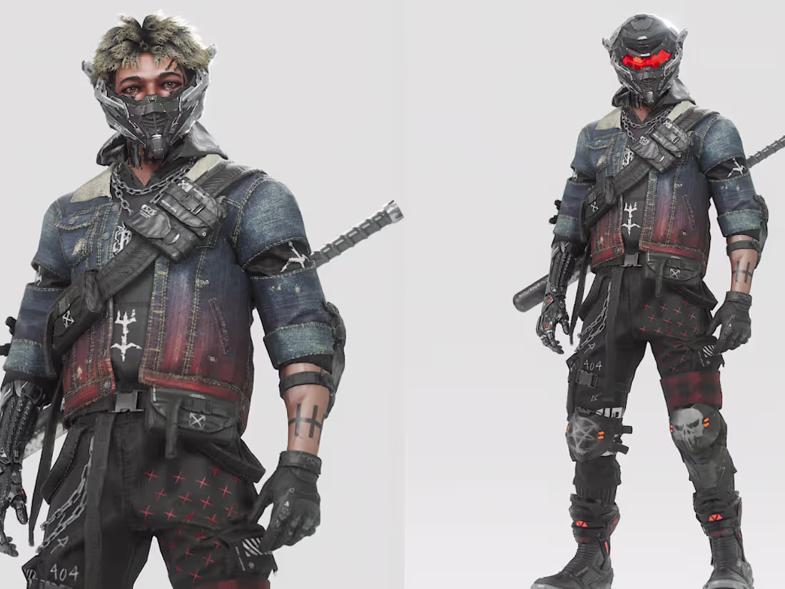Cover image for 3d video game character model, game asset, sci fi mech cyberpunk