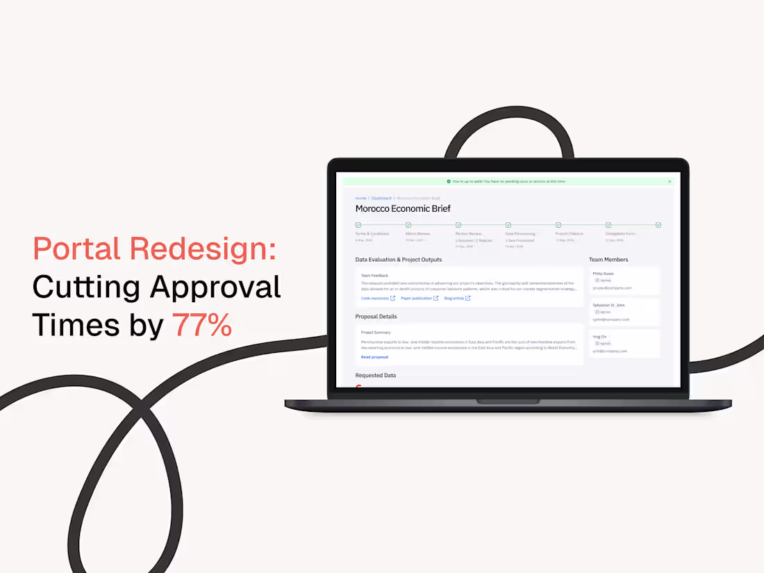 Cover image for Portal Redesign: Cutting Approval Times by 77%