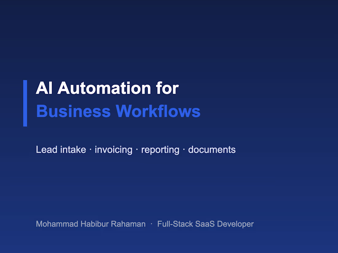 Cover image for AI Automation for Business Workflows