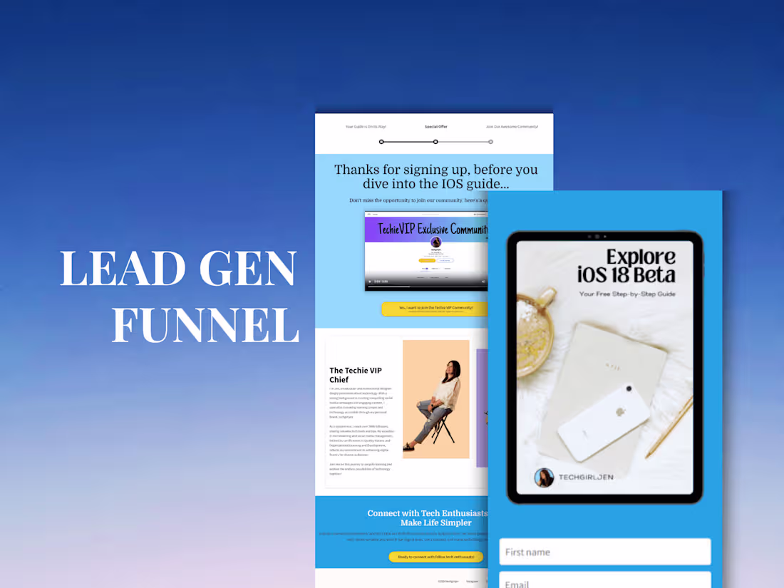 Cover image for Lead Generation Funnel with Free Guide and Community Upsell
