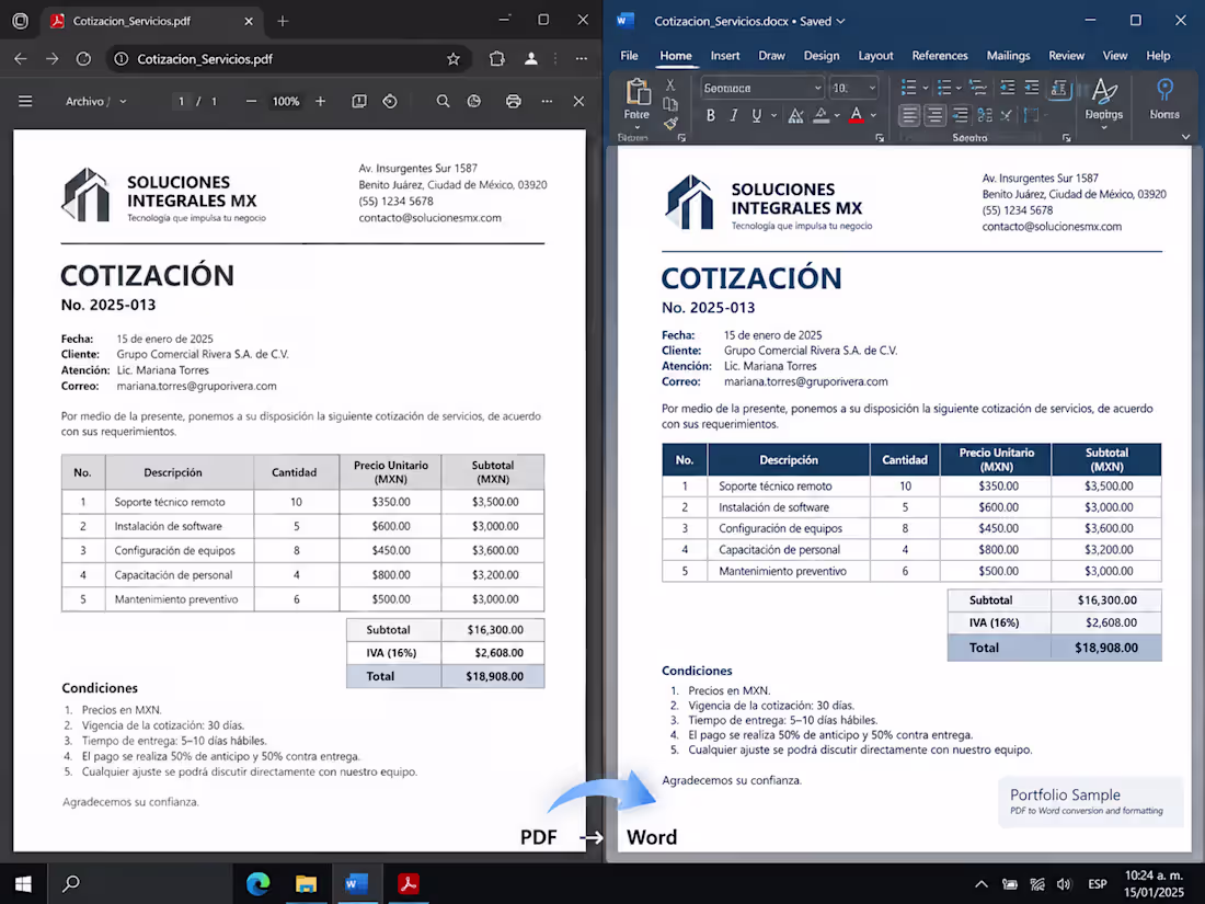 Cover image for PDF to Word conversion and