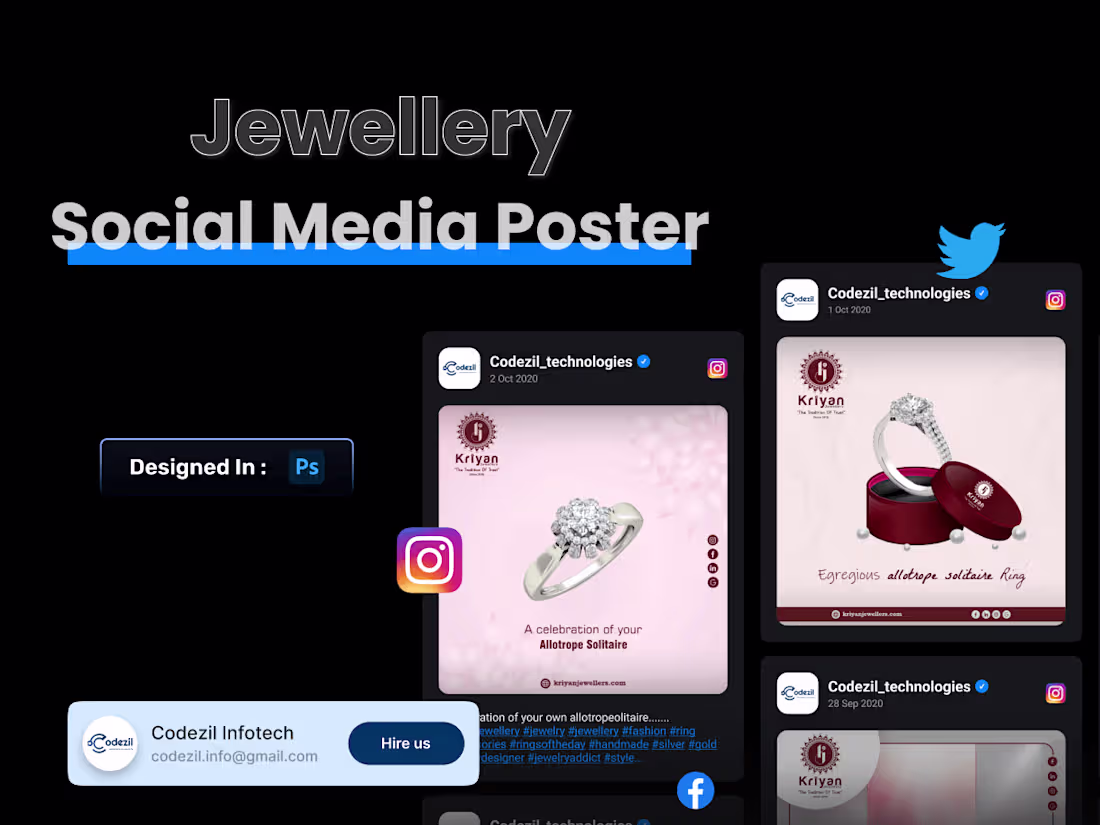Cover image for Jewellery Social Media Posters Design