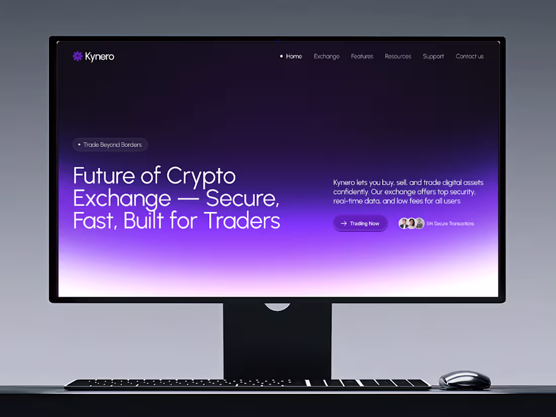 Cover image for Kynero - Crypto Exchange Landing Page Design