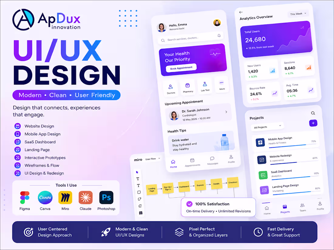 Cover image for UI/UX Design for Web & Mobile Apps