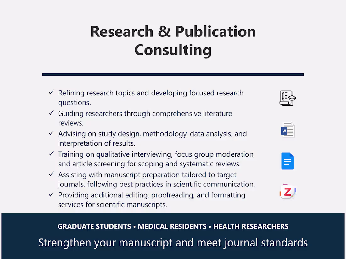 Cover image for Scientific Writing & Manuscript Preparation Support