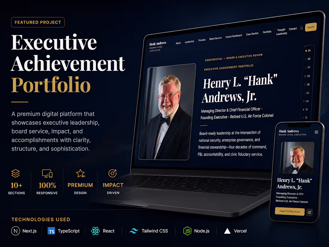 Cover image for Executive Achievement Portfolio & Personal