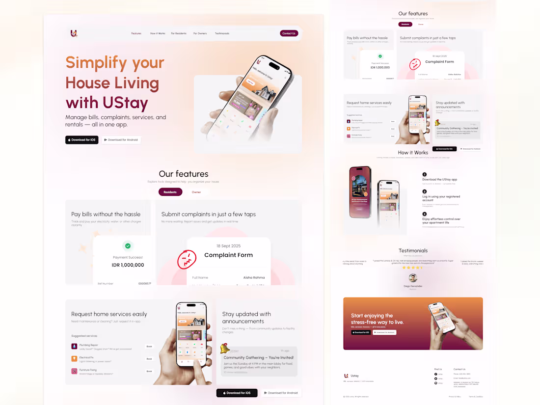 Cover image for UStay Landing Page