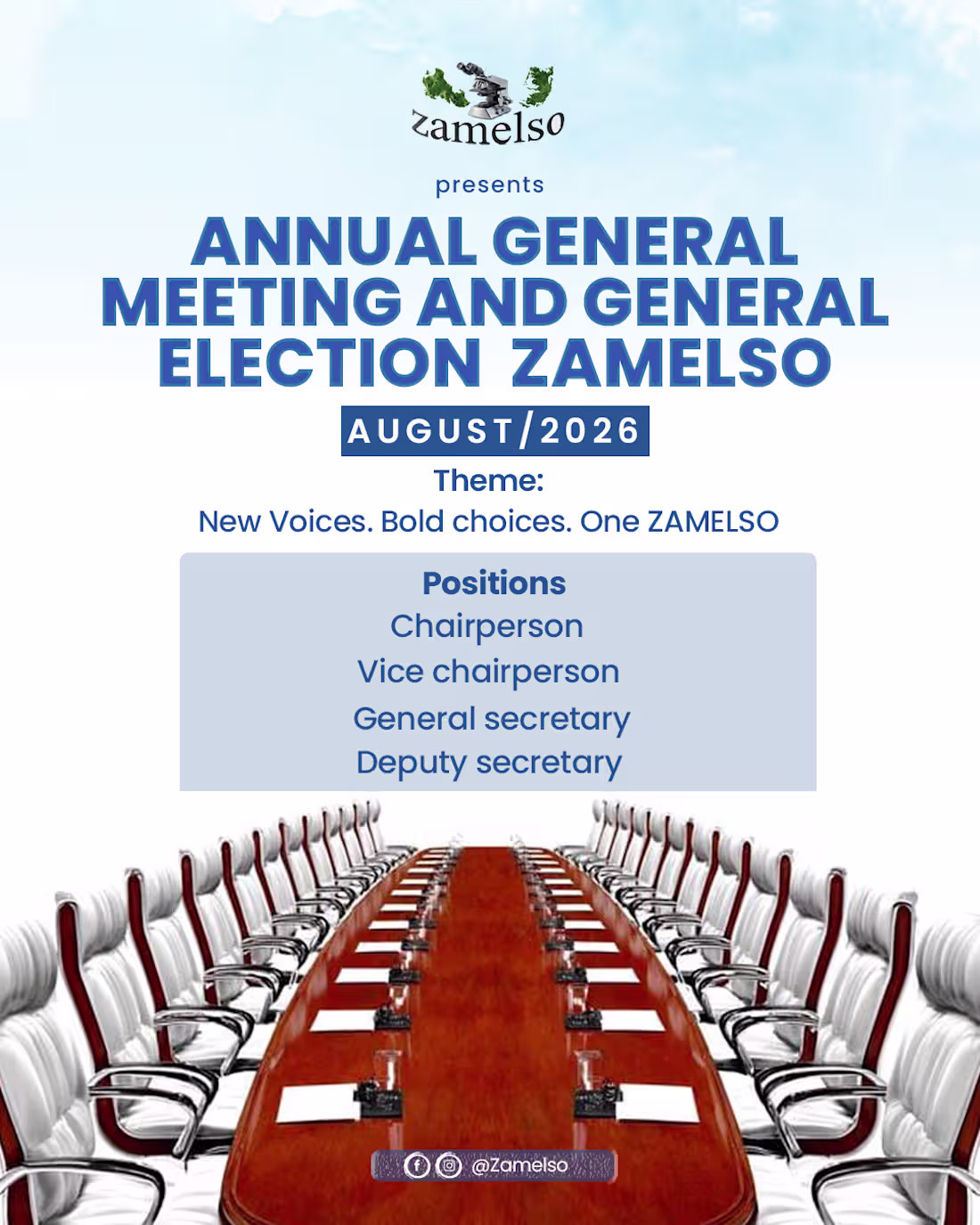 Cover image for Zamelso poster for meeting and general election