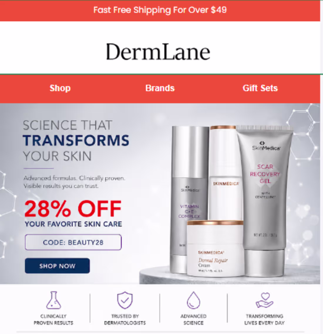 Cover image for Email Campaign for skinmedica on