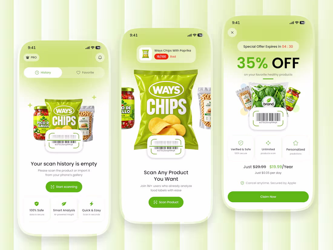 Cover image for Healthy Food Scanner App Design