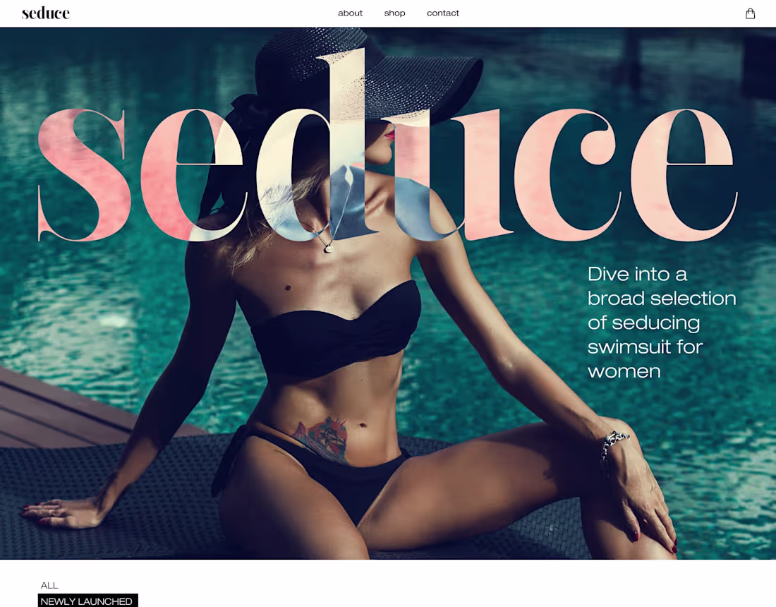 Cover image for 'Seduce' Swimsuit Landing Page Design