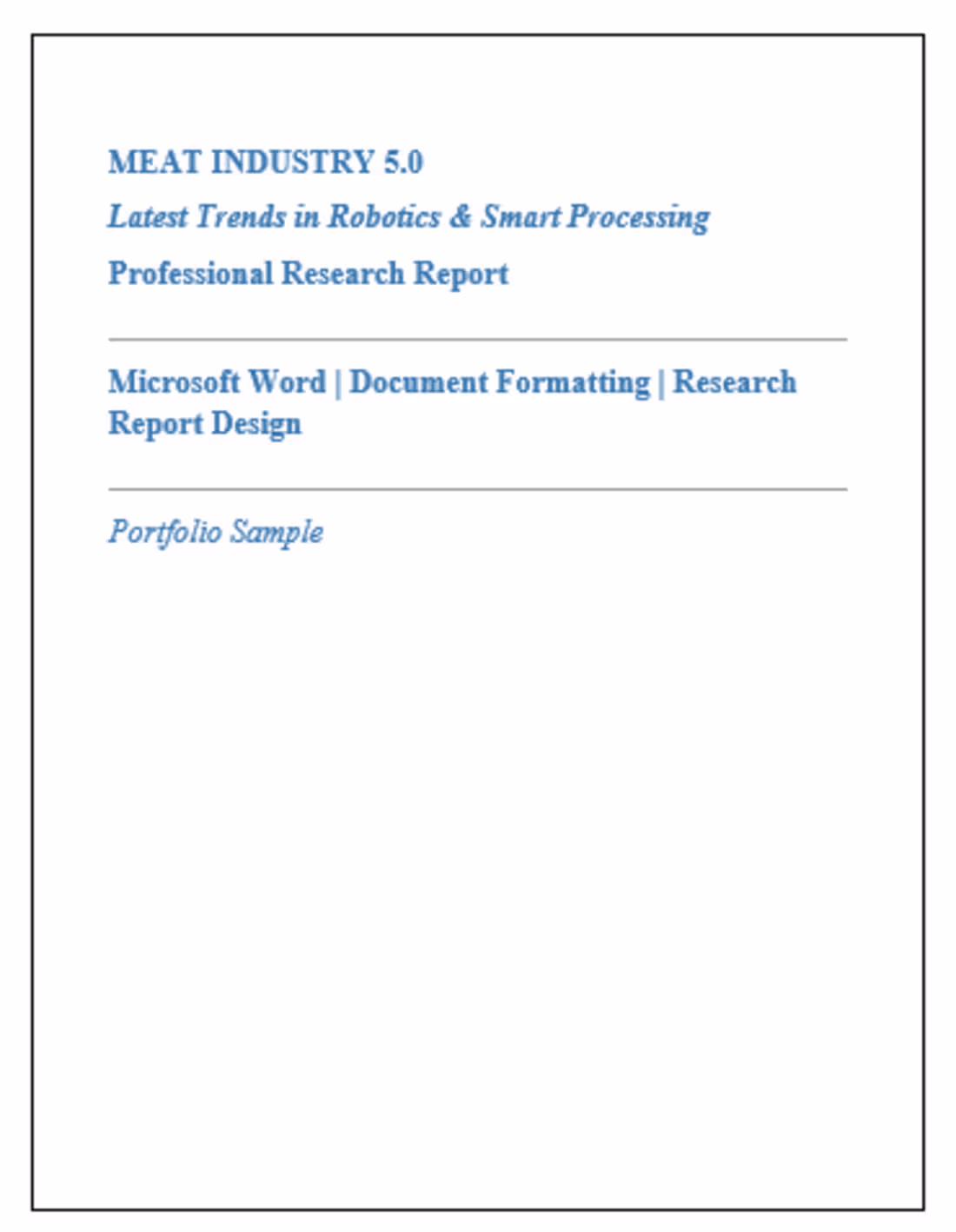 Cover image for Designed a professional research report