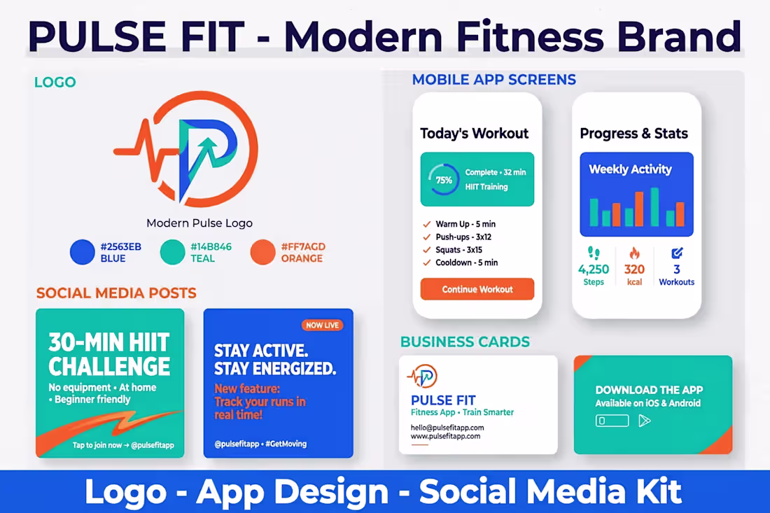 Cover image for Modern Startup & Fitness Brand Identity