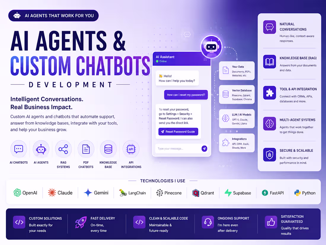 Cover image for AI Agents & Custom Chatbots Development